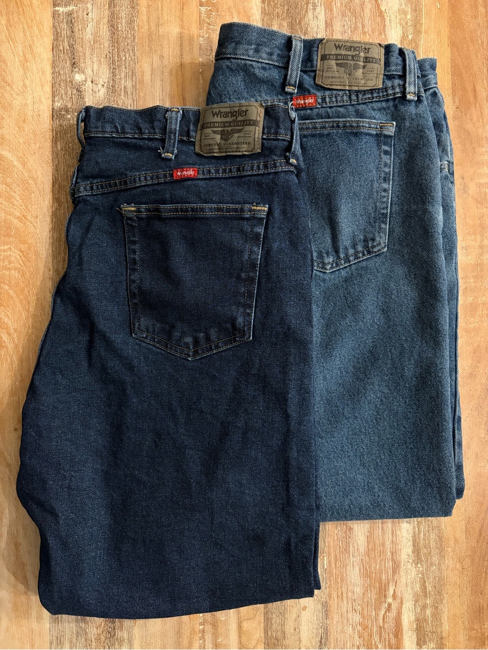 Wrangler 42x30 Jeans Bundle - Relaxed Fit + Stretch Comfort - Lot of 2 Pairs